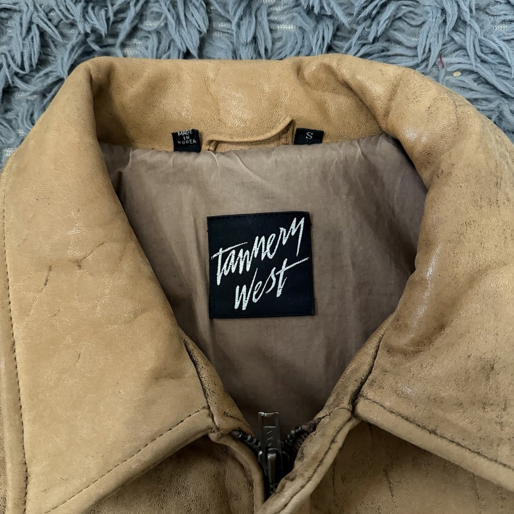 Tannery West Vintage Leather Flyer Bomber Jacket Men's Size Small Brown 80s 90s - Picture 2 of 4